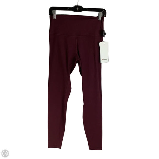 Athletic Leggings By Lululemon In Maroon, Size: 8