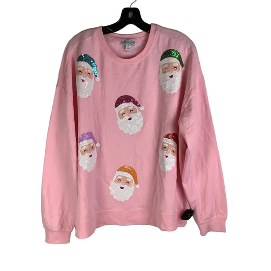Sweatshirt Collar By Mudpie In Pink, Size: M/L