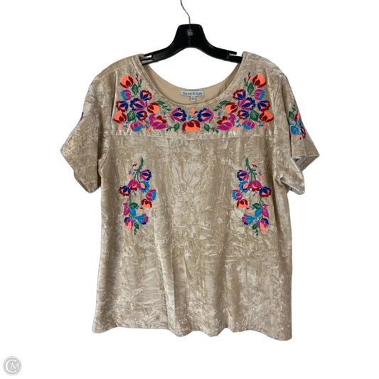 Top Short Sleeve By See And Be Seen In Beige, Size: L