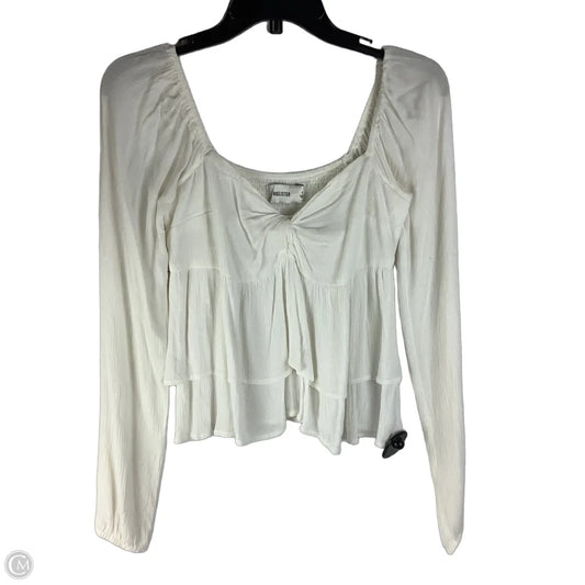 Top Long Sleeve By Hollister In Cream, Size: S (junior small, women’s XS)