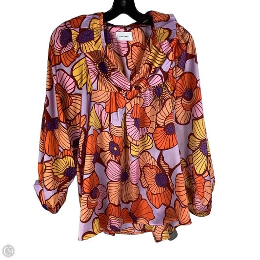 Top Long Sleeve By Adrienne In Multi-colored, Size: L