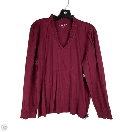 Top Long Sleeve By Loft In Red, Size: L