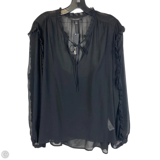 Top Long Sleeve By Banana Republic In Black, Size: Xl