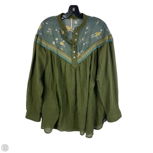 Top Long Sleeve By Free People In Green, Size: S