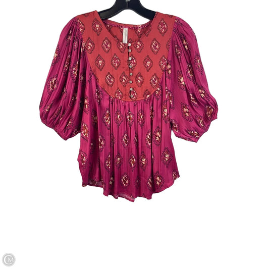 Top Short Sleeve By Anthropologie In Multi-colored, Size: S