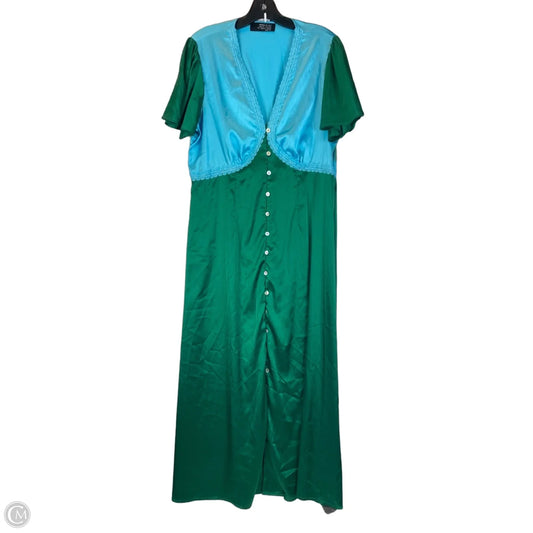 Dress Casual Maxi By Clothes Mentor In Blue & Green, Size: Xl