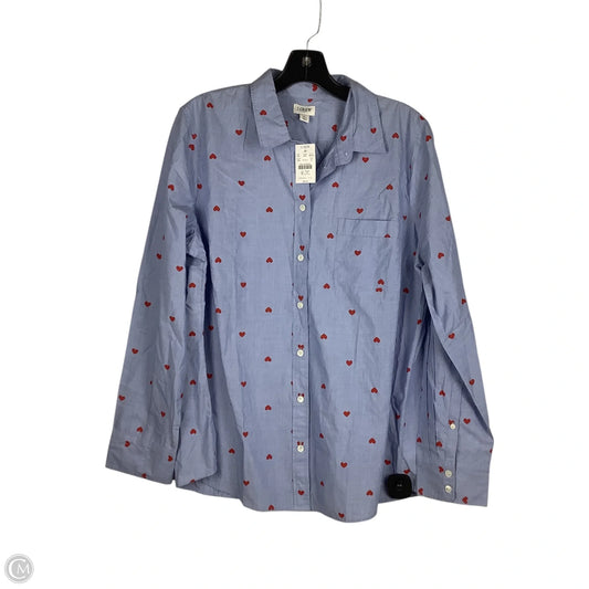 Top Long Sleeve By J. Crew In Blue & Red, Size: Xl