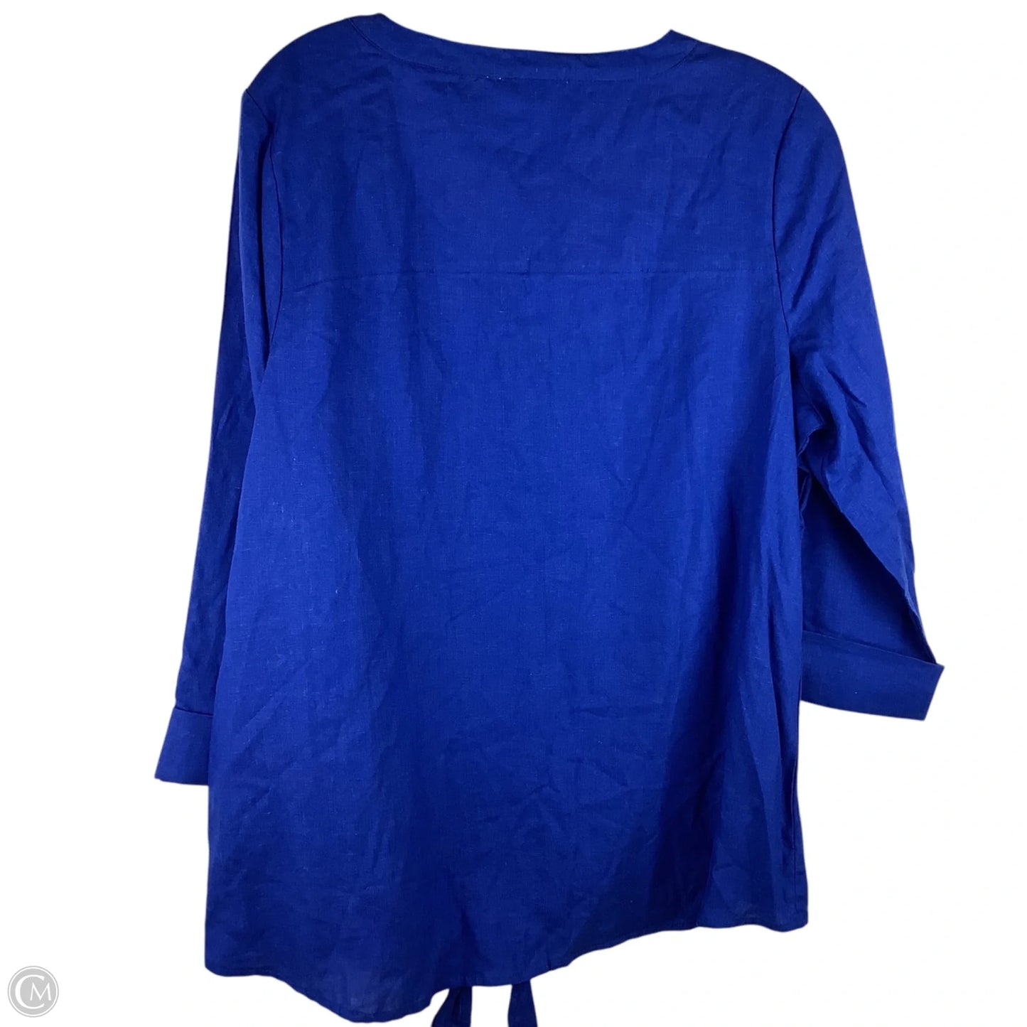 Top 3/4 Sleeve Basic By Clothes Mentor In Blue, Size: L