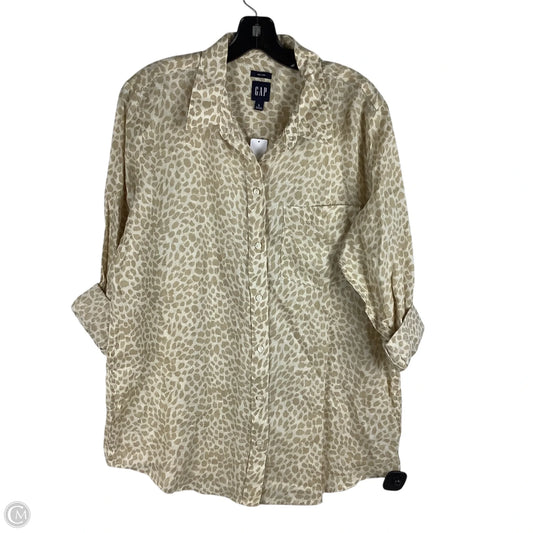 Top 3/4 Sleeve By Gap In Animal Print, Size: L