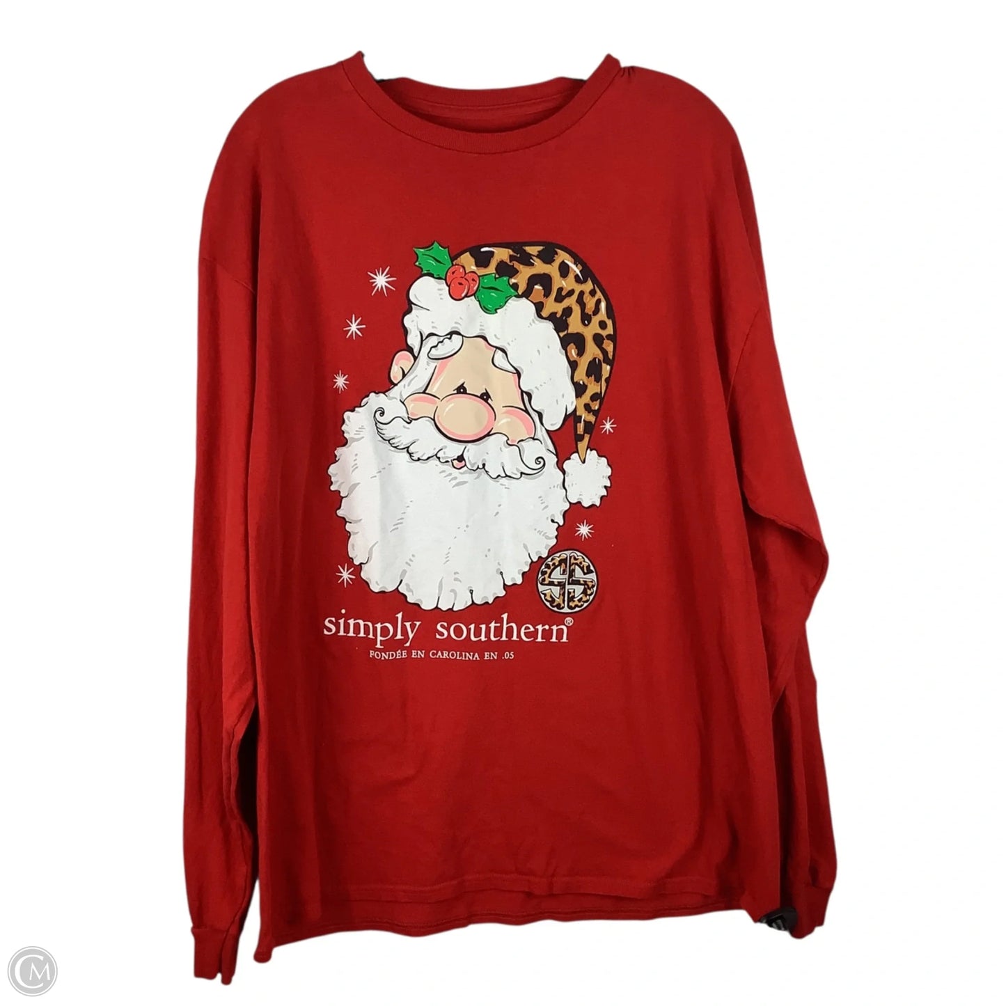 Top Long Sleeve Basic By Simply Southern In Red, Size: Xl