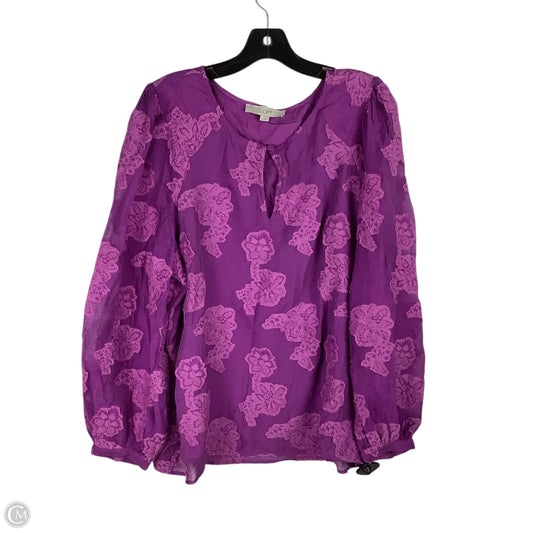 Top Long Sleeve By Loft In Purple , Size: Xl