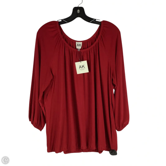Top Long Sleeve By Anne Klein In Red, Size: 1x