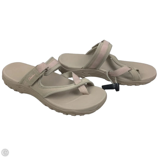 Sandals Flats By Skechers In Beige, Size: 10