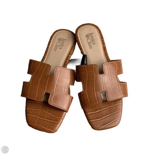 Sandals Flats By Clothes Mentor In Brown, Size: 6