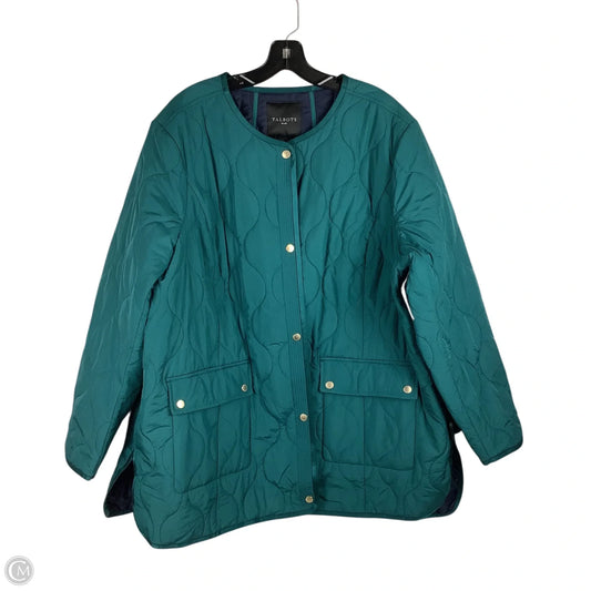 Jacket Puffer & Quilted By Talbots In Green, Size: 2x