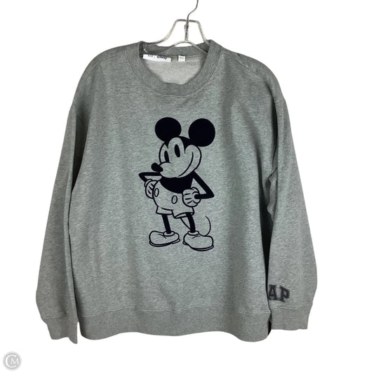 Sweatshirt Crewneck By Gap In Grey, Size: L