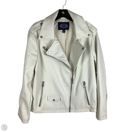 Jacket Moto By Scoop In Cream, Size: L