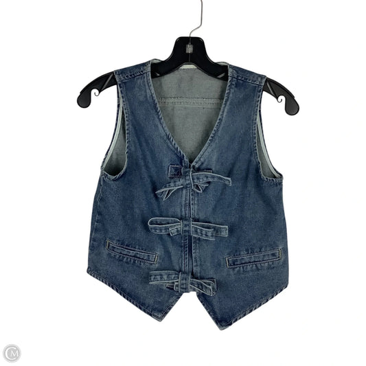 Vest Faux Fur & Sherpa By Dazy In Blue Denim, Size: S