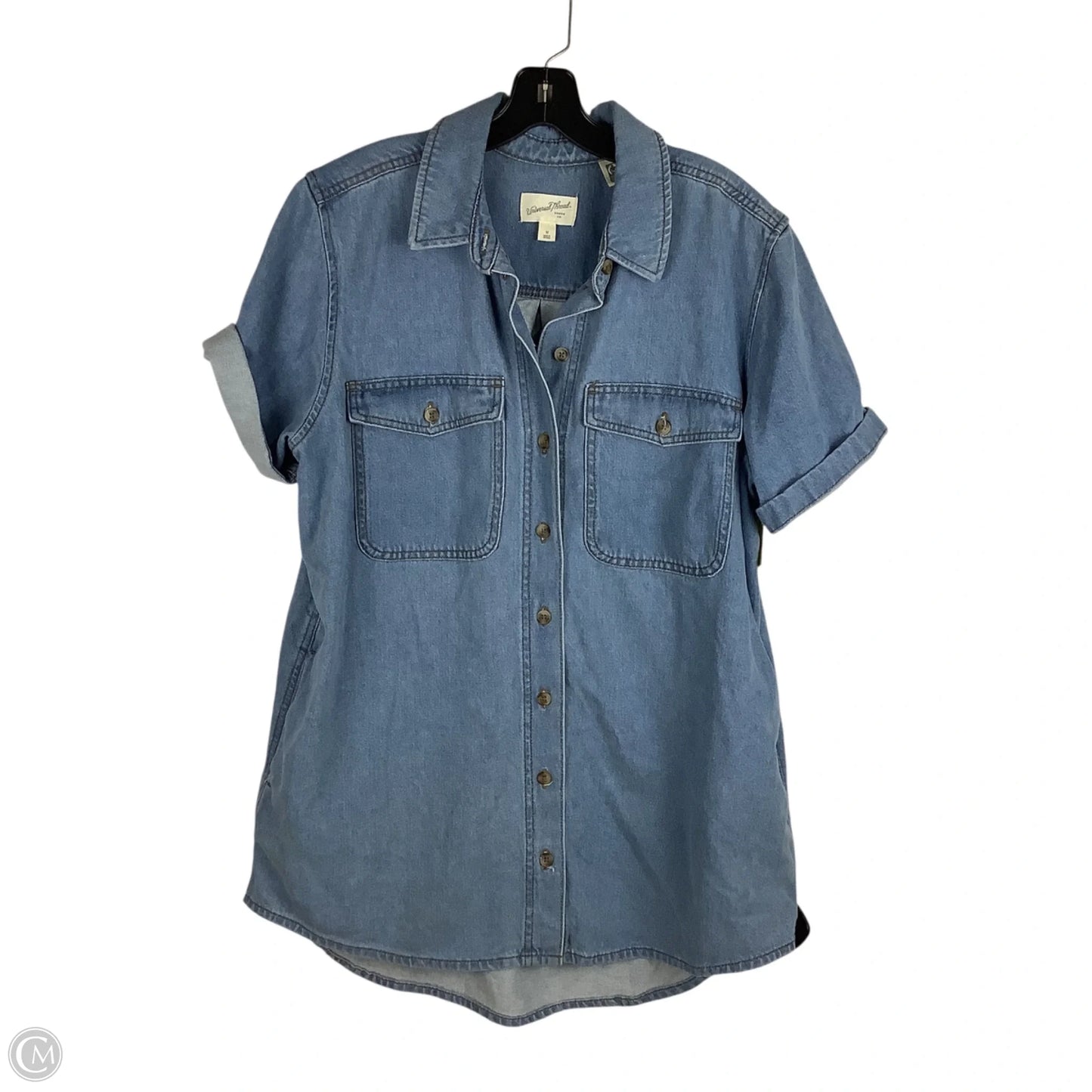 Dress Casual Midi By Universal Thread In Blue Denim, Size: M