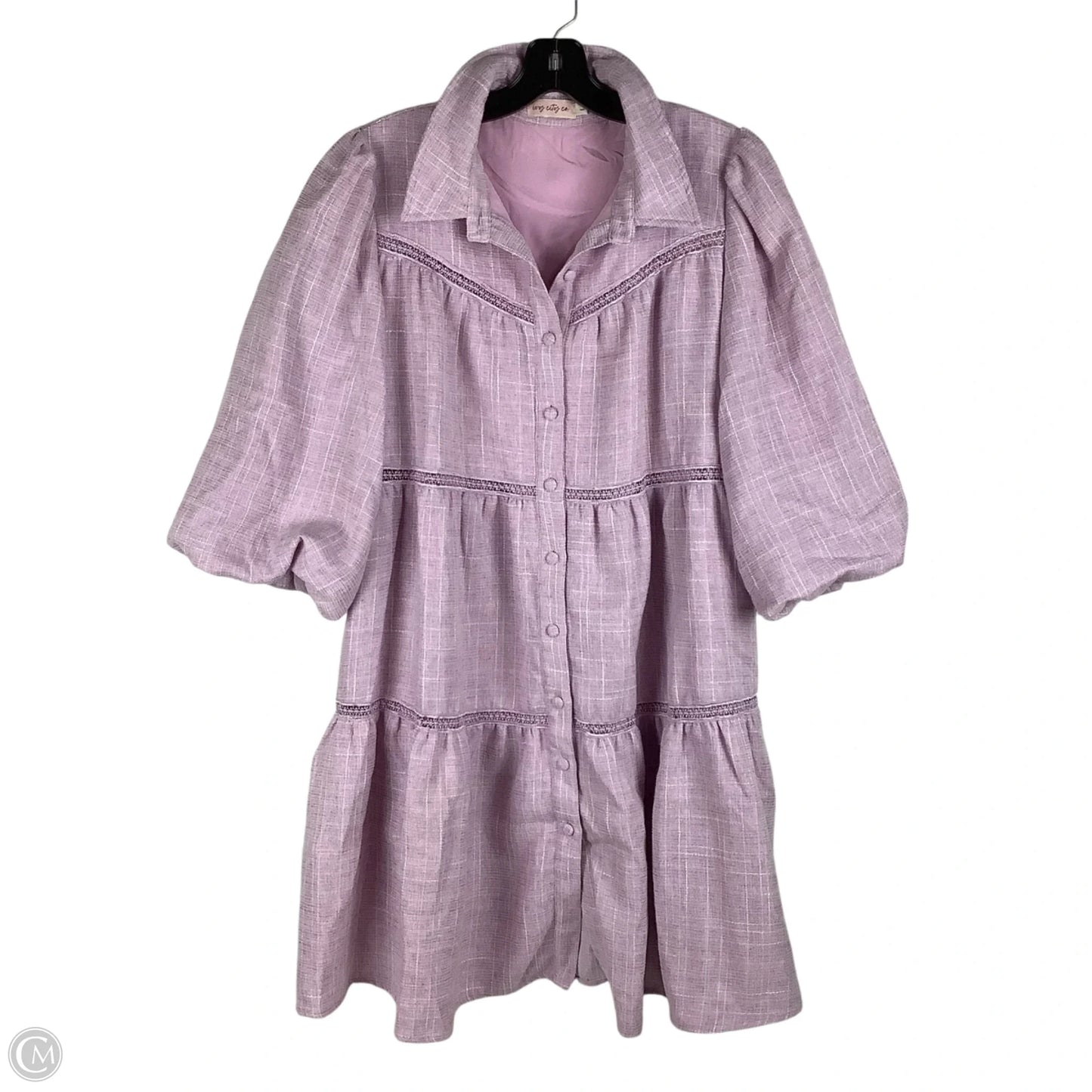Dress Casual Midi By Cmc In Purple, Size: L
