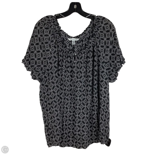 Top Short Sleeve By Croft And Barrow In Black, Size: 1x