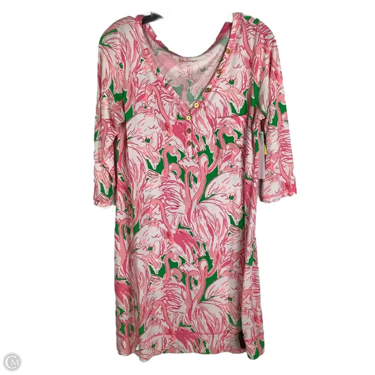 Dress Designer By Lilly Pulitzer In Green & Pink, Size: L
