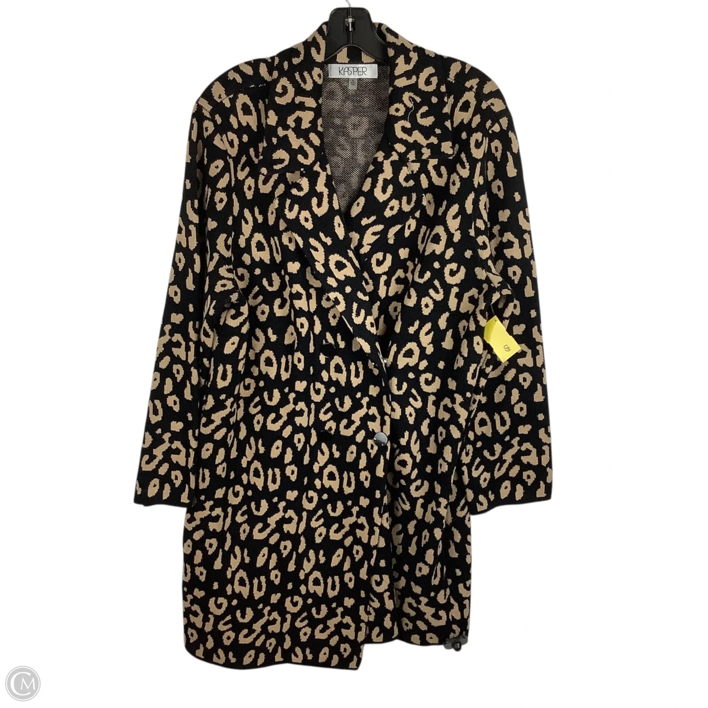 Sweater Cardigan By Kasper In Animal Print, Size: Xl