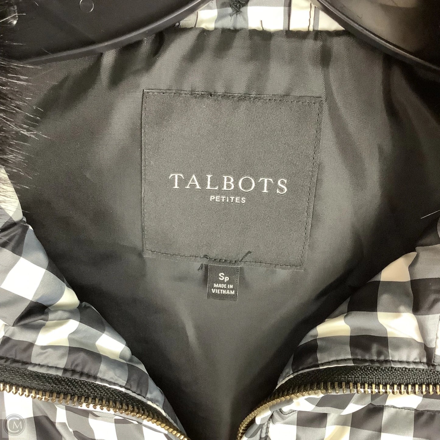 Vest Puffer & Quilted By Talbots In Checkered Pattern, Size: S petite