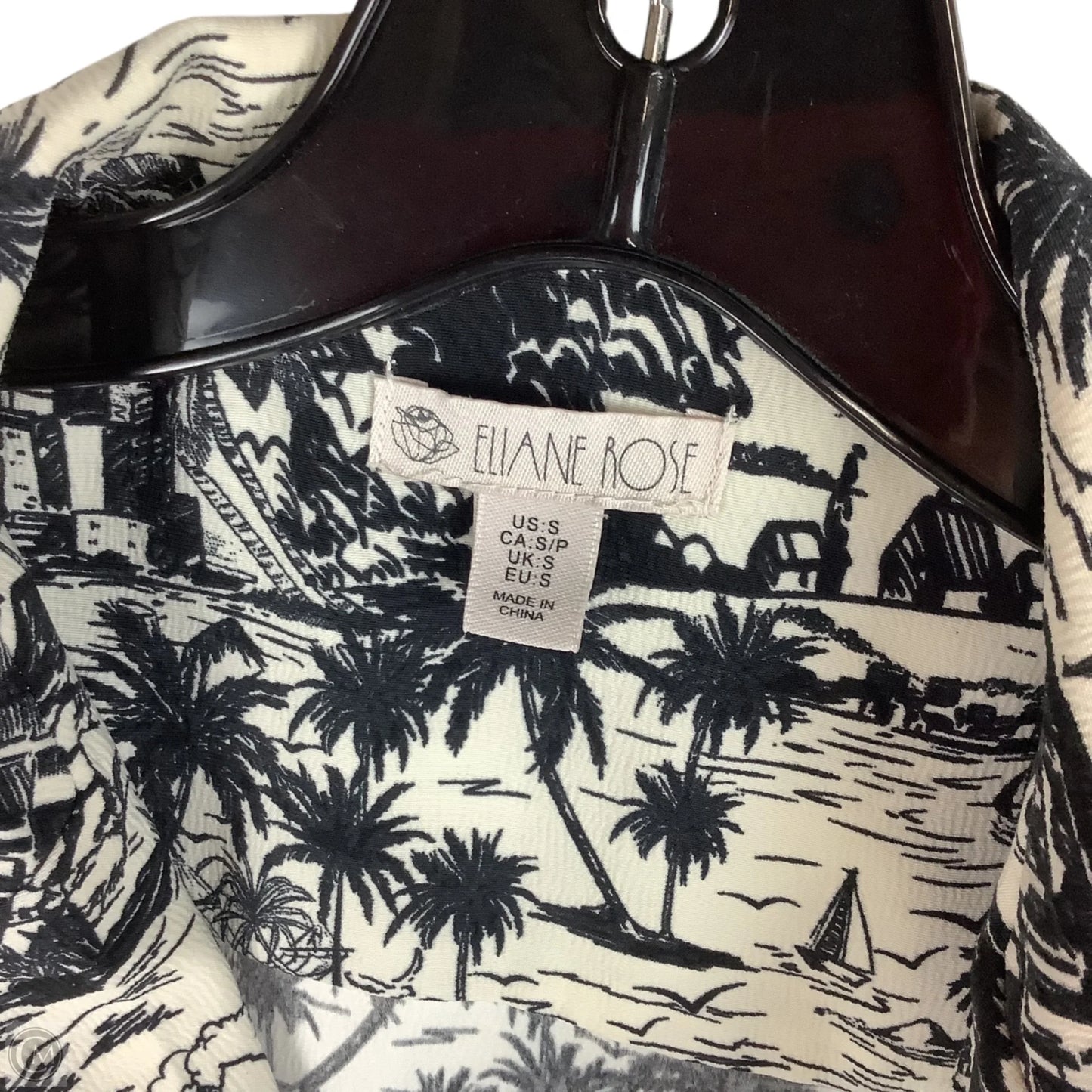 Pants Set 2pc By Eliane Rose In Black & Cream, Size: S top/M bottom