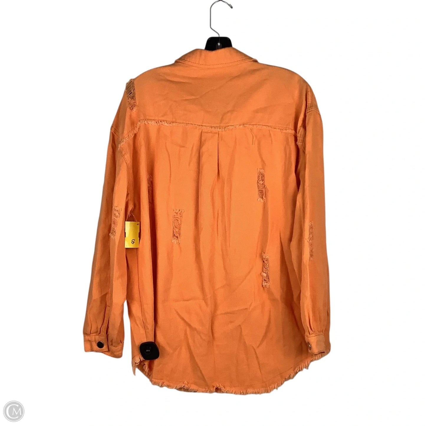 Jacket Shirt By Clothes Mentor In Orange, Size: L