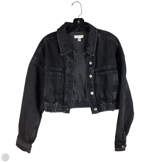 Jacket Denim By Top Shop In Grey, Size: 8