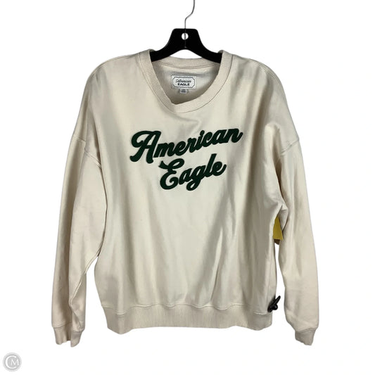 Sweatshirt Collar By American Eagle In Cream & Green, Size: L