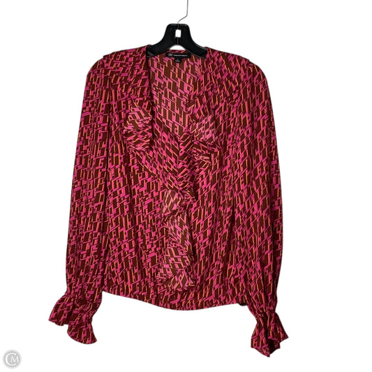 Top Long Sleeve By Inc In Orange & Pink, Size: S