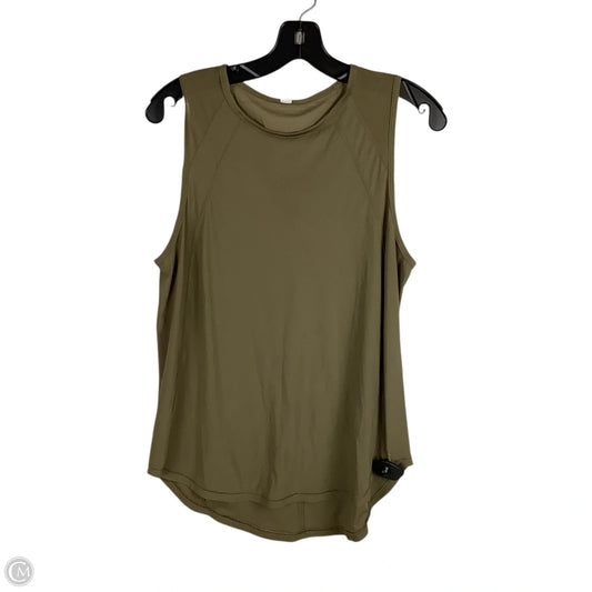 Athletic Tank Top By Lululemon In Green, Size: 10