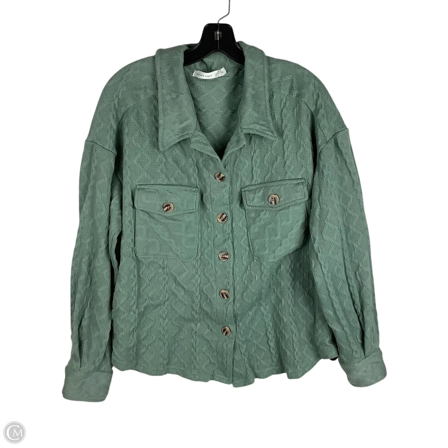 Jacket Shirt By Altard State In Green, Size: M