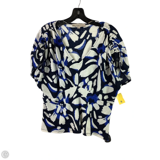 Top Short Sleeve By Loft In Multi-colored, Size: L