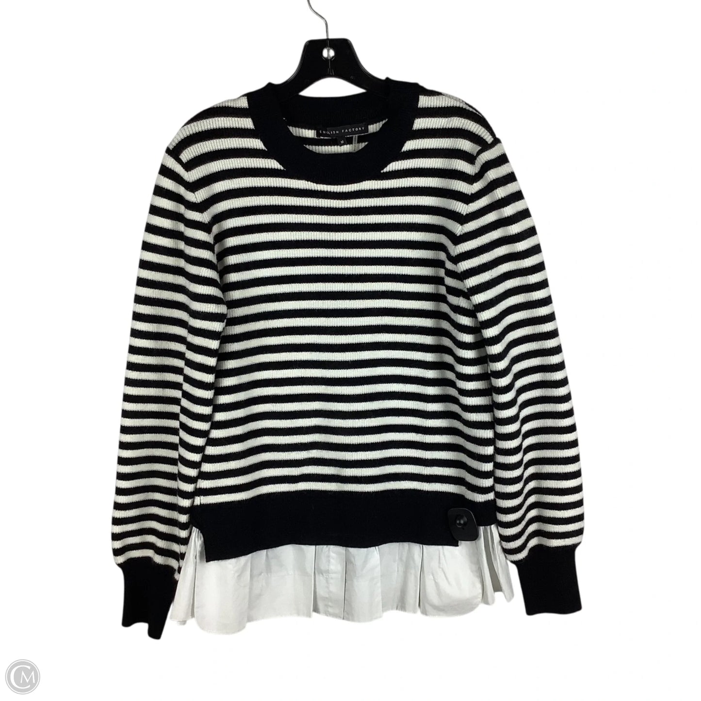 Top Long Sleeve By English Factory In Striped Pattern, Size: M