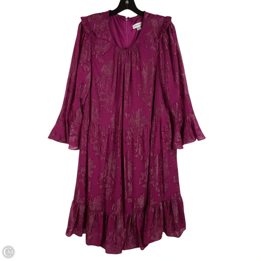 Dress Party Midi By Calvin Klein In Purple, Size: 16