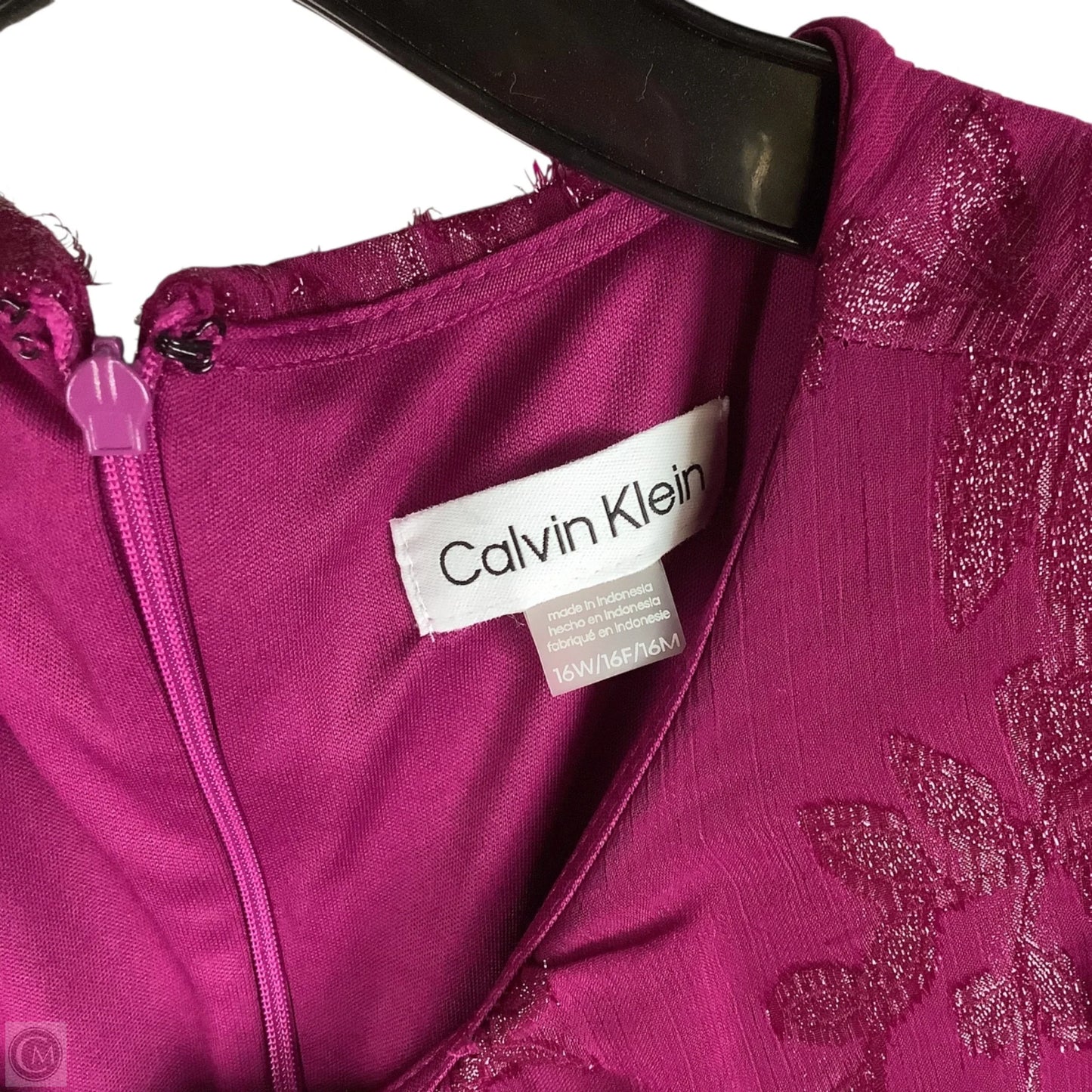 Dress Party Midi By Calvin Klein In Purple, Size: 16