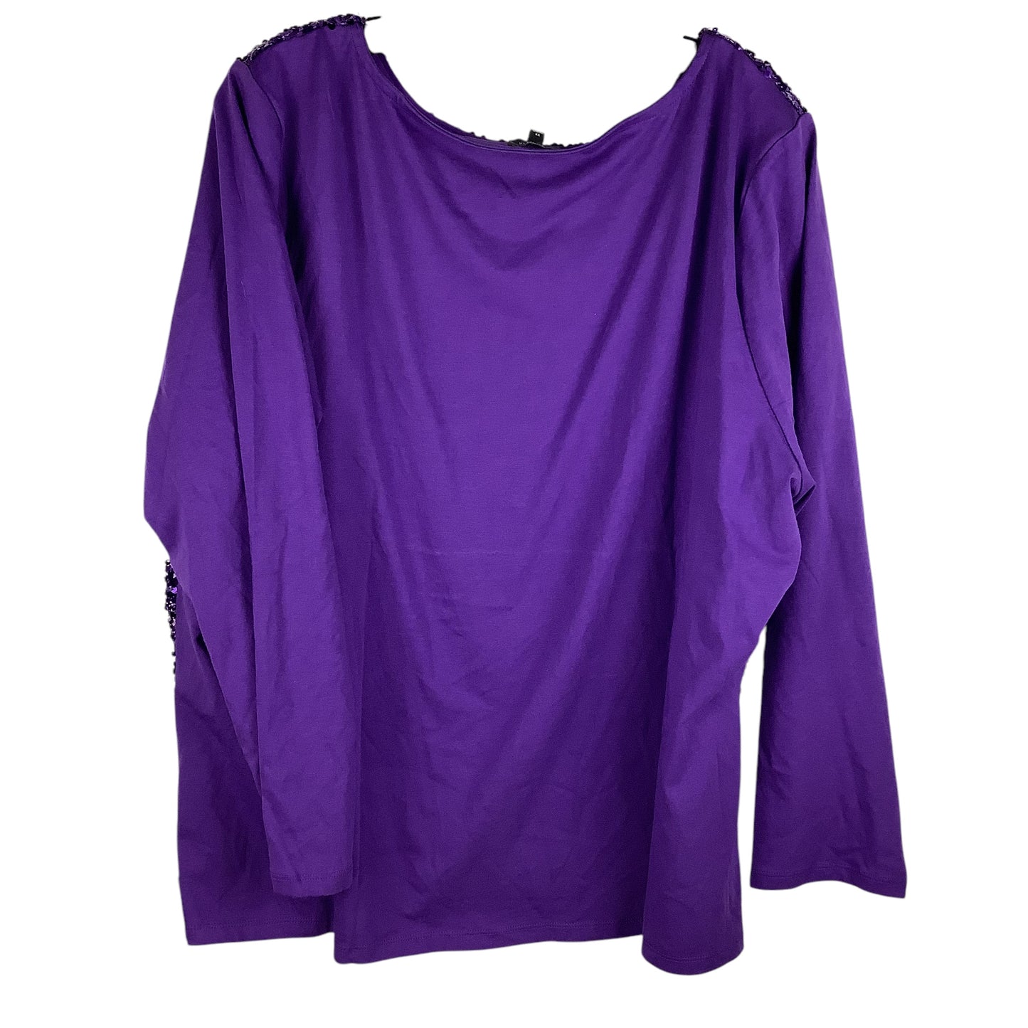 Top Long Sleeve By Talbots In Purple, Size: 3x