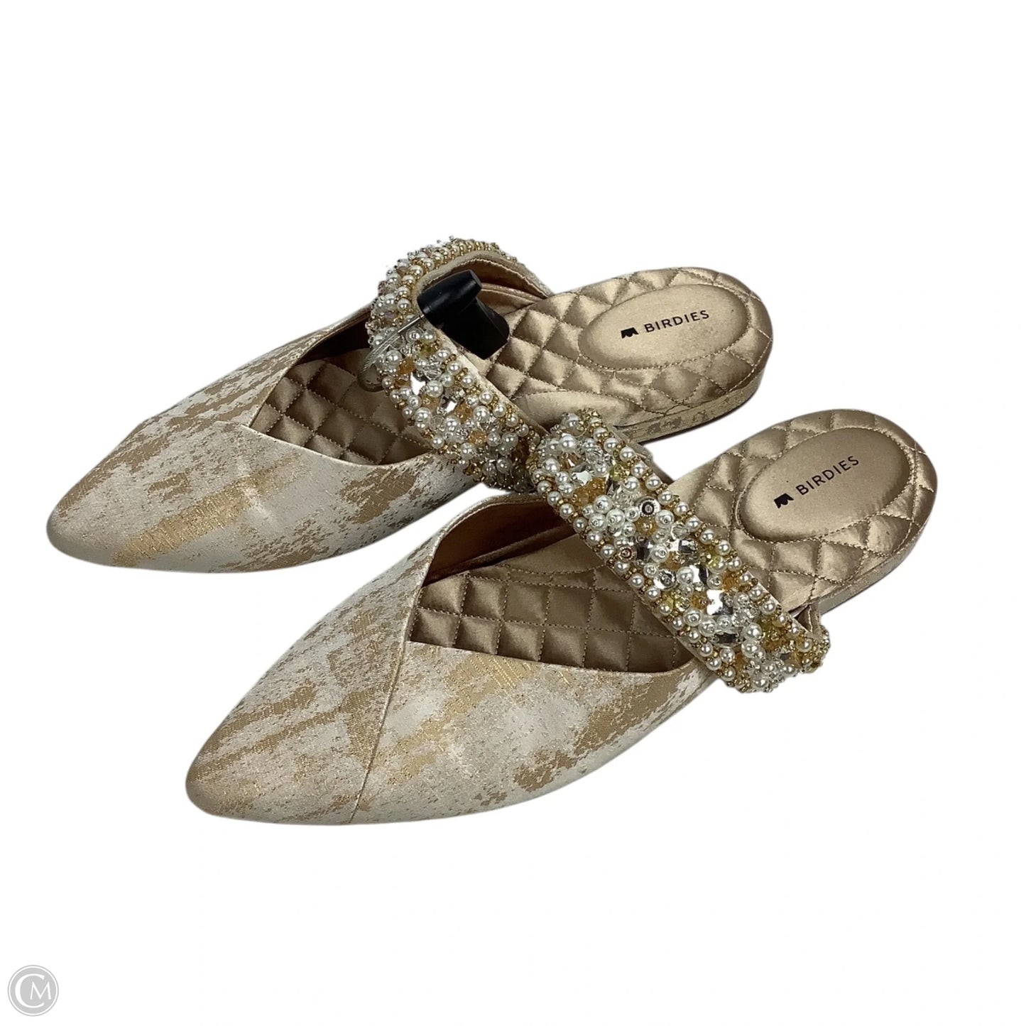 Shoes Flats By Birdies In Gold, Size: 9