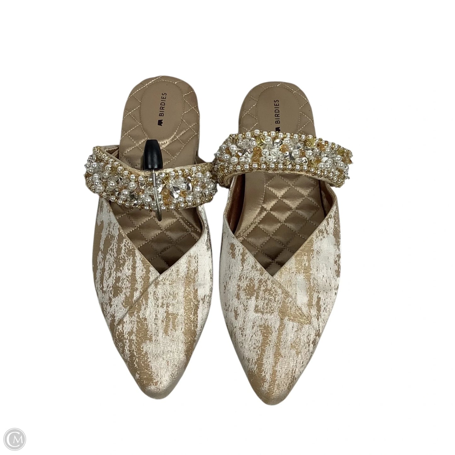 Shoes Flats By Birdies In Gold, Size: 9