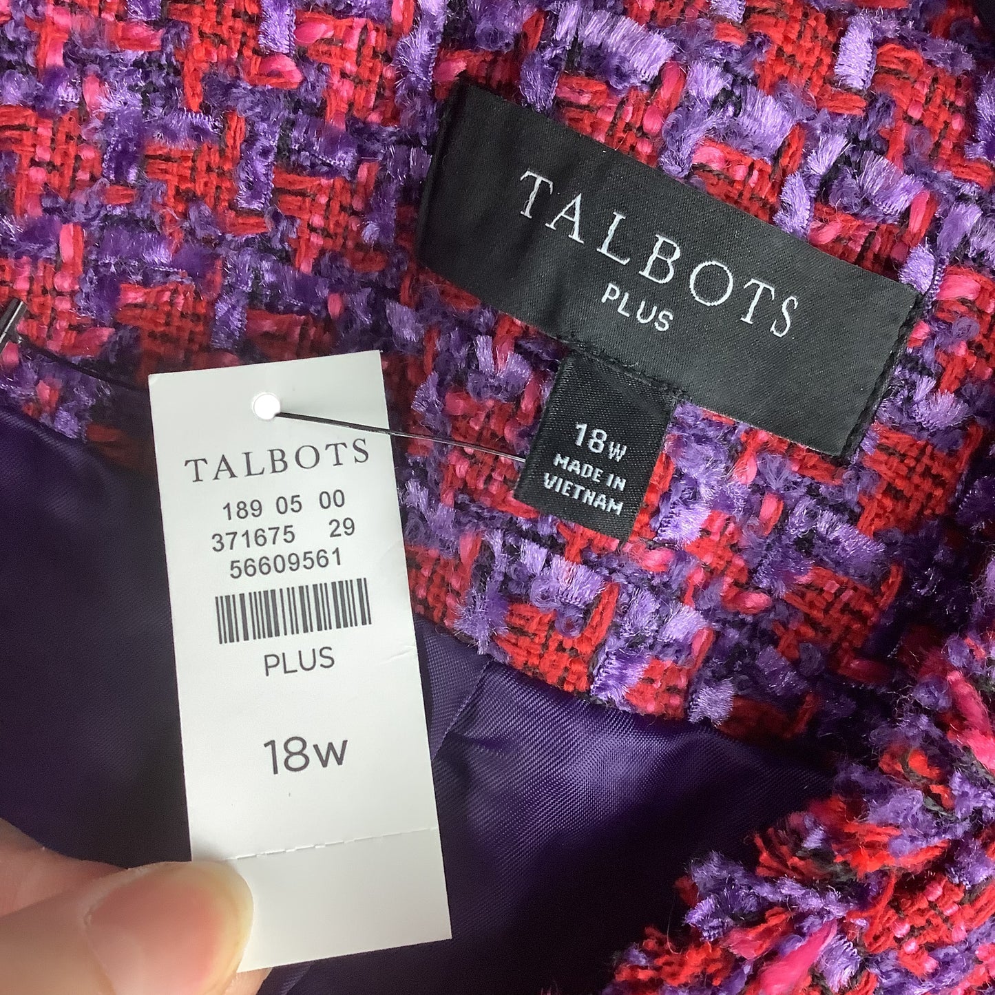 Blazer By Talbots In Purple & Red, Size: 1x