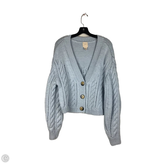 Sweater Cardigan By H&m In Blue, Size: S