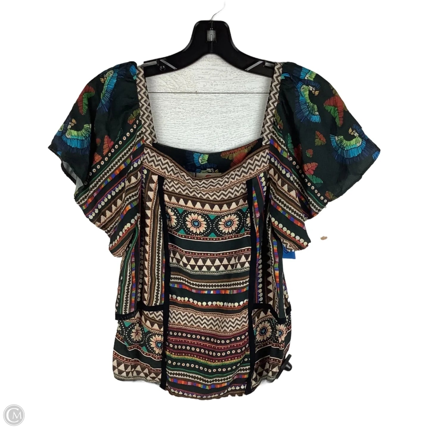 Top Short Sleeve By Farm Rio In Floral Print, Size: Xs