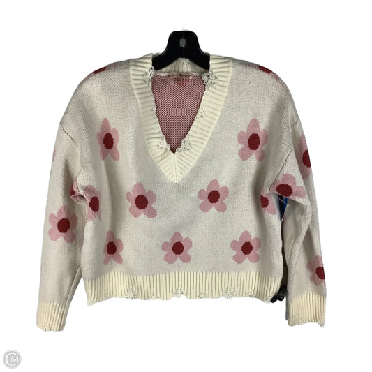 Sweater By Bailey Rose In Red & Tan, Size: M