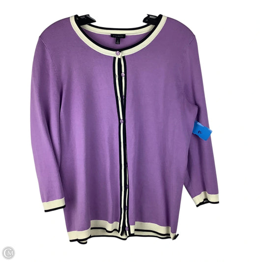 Sweater Cardigan By Talbots In Purple, Size: M