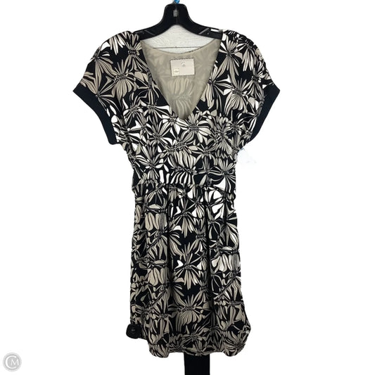 Dress Casual Midi By Anthropologie In Black & Cream, Size: Xs