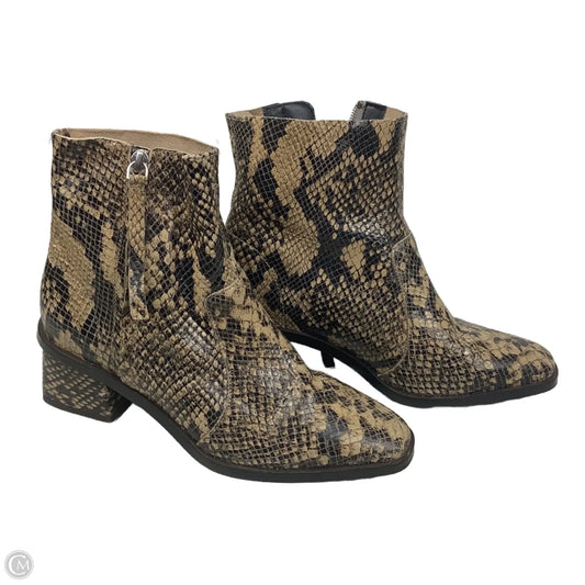 Boots Ankle Heels By Top Shop In Animal Print, Size: 6.5