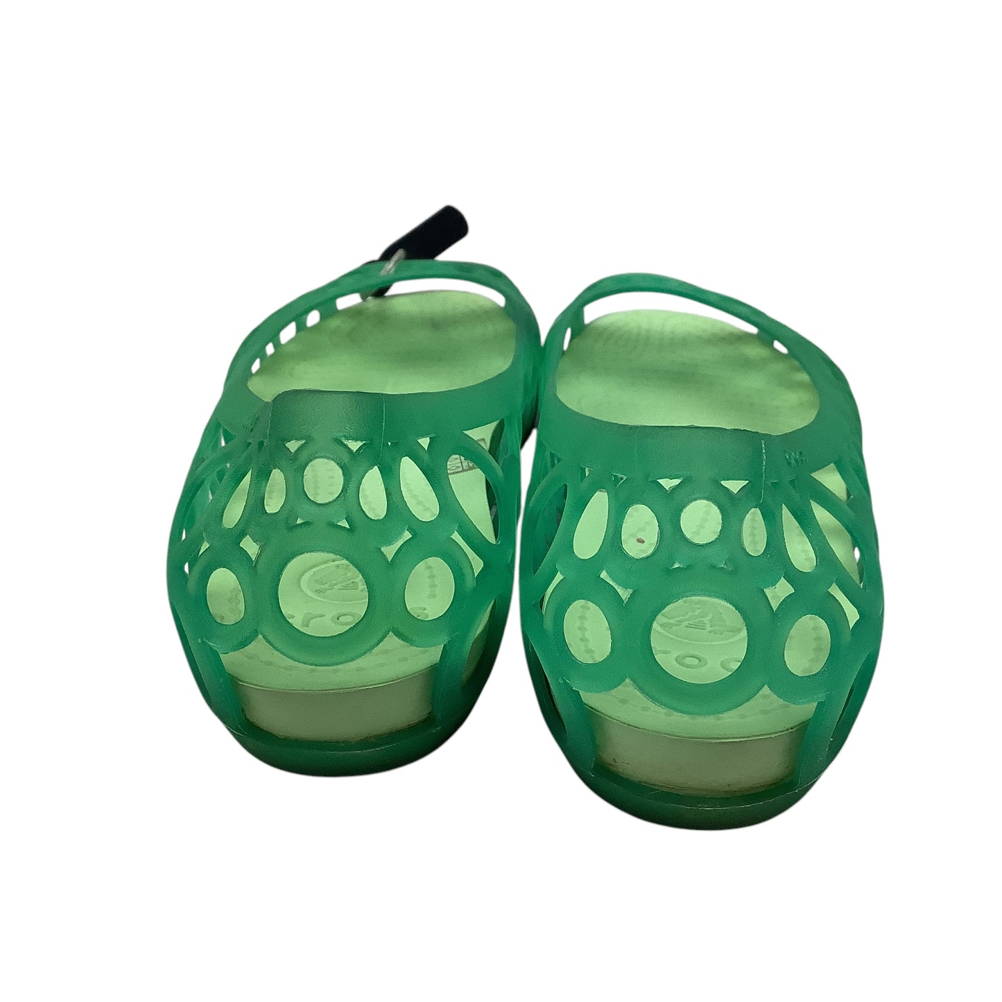 Sandals Flats By Crocs In Green, Size: 9